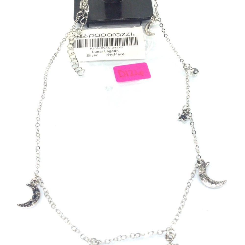 Paparazzi Silver Lunar Lagoon Crescent Charm Necklace